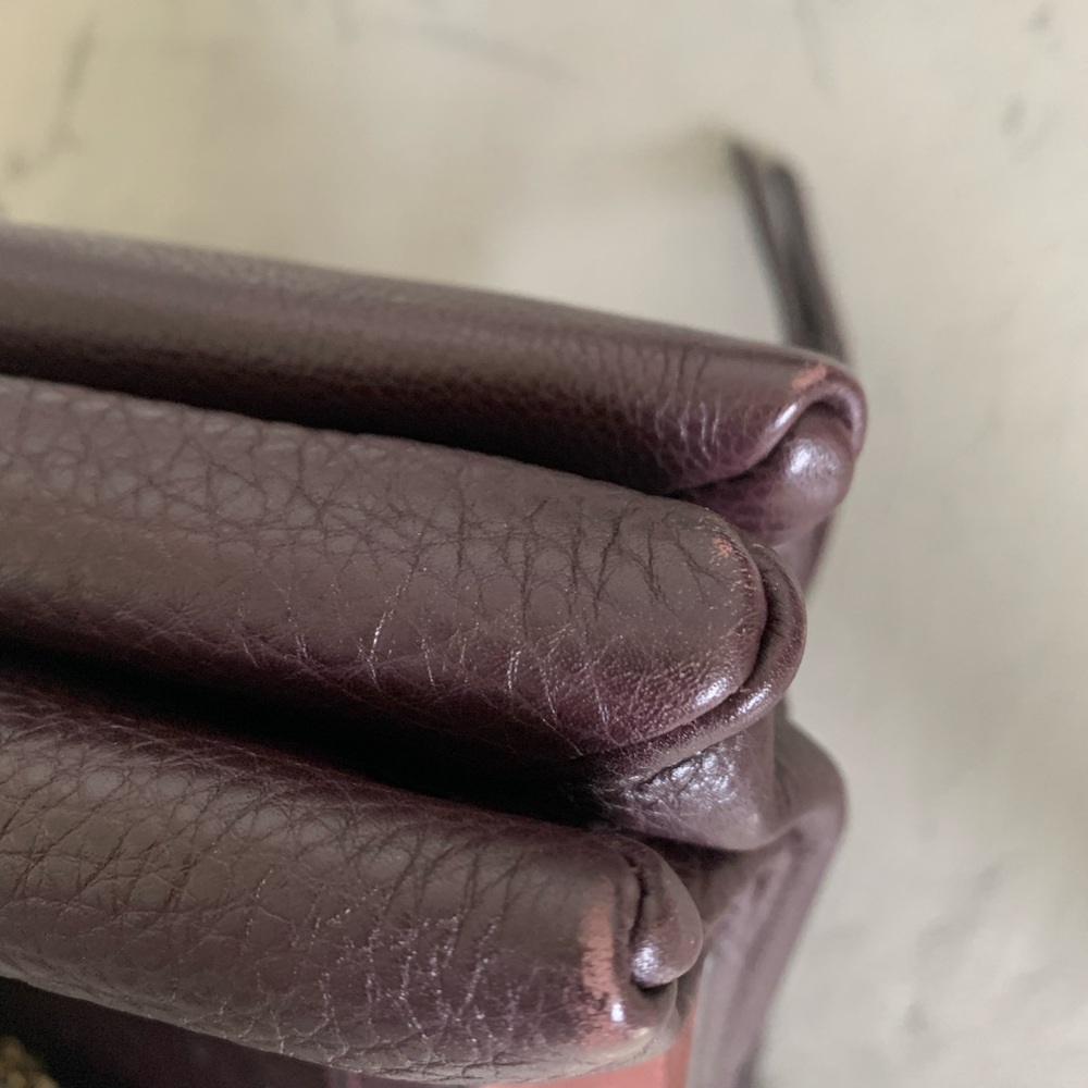 LANVIN | Burgundy Patchwork Calf Leather Medium Sugar Shoulder Bag - Picture 9 of 17